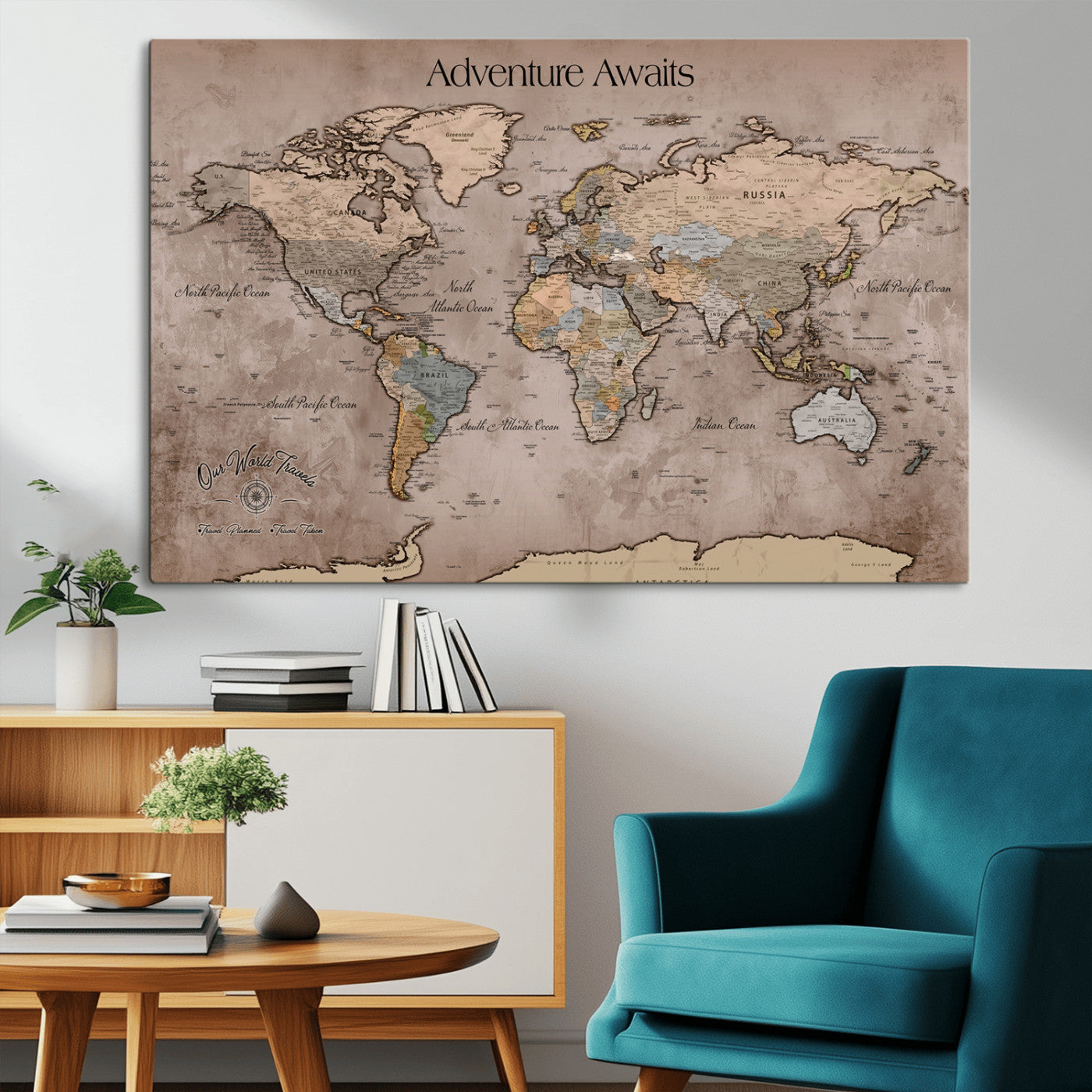 30557812-MGV-CV-36X24-Framed Abstract Tree Ring Wall Art Print, Natural Rustic Wood Texture Canvas Print, Wood Tree Stump Farmhouse, Log Cabin Wooden House Decor