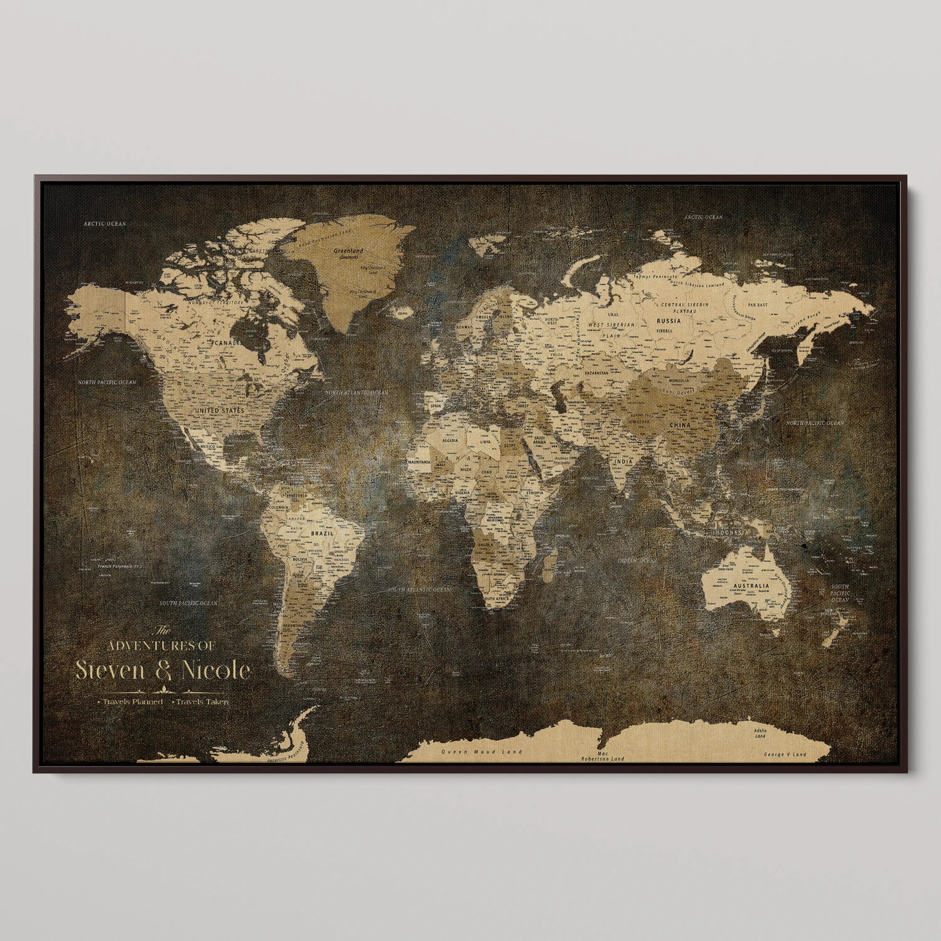 45566494-MGV-CV-36X24-Framed Personalized World Map Canvas Custom Push Pin Travel Tracker Gift