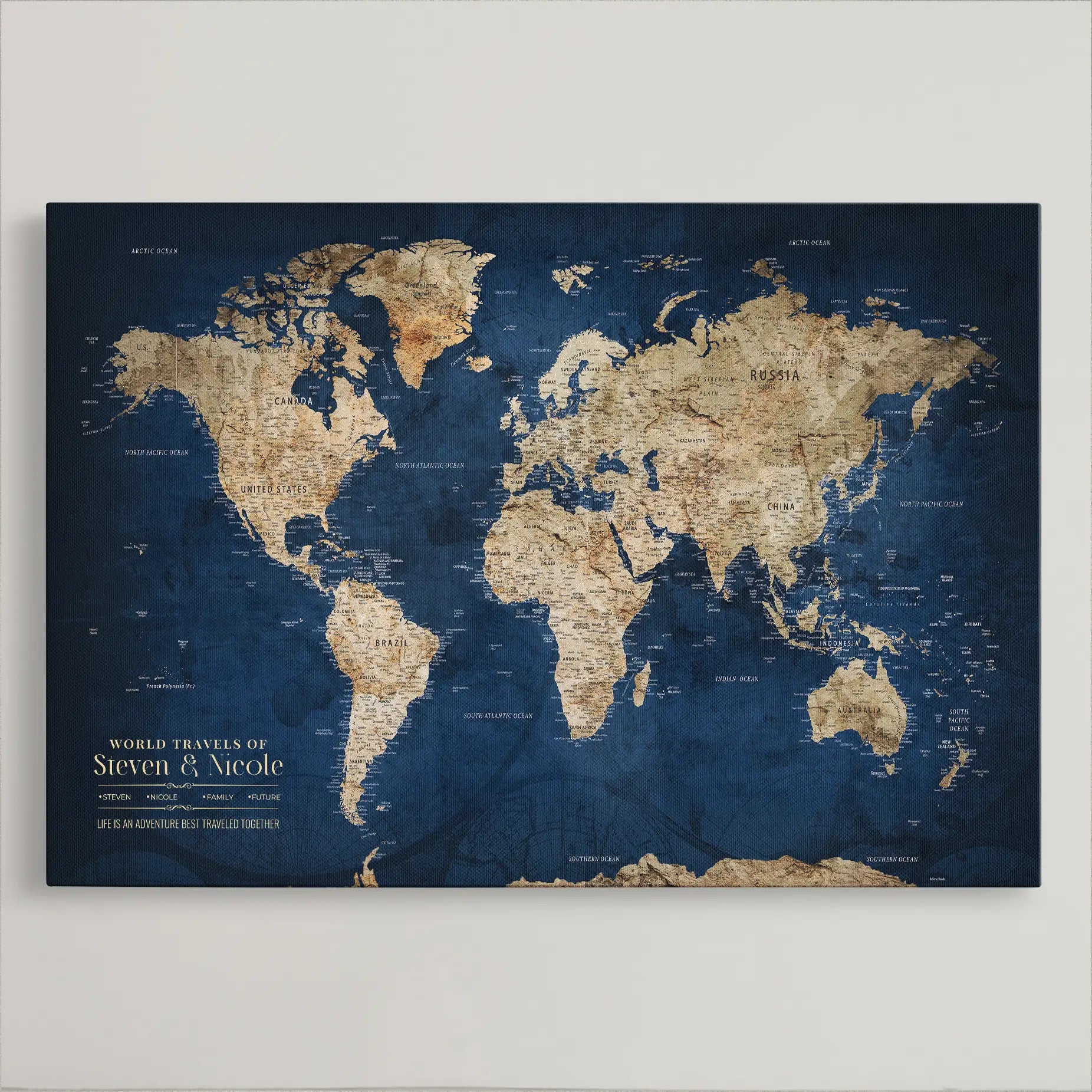 45566494-MGV-CV-36X24-Framed Personalized World Map Canvas Custom Push Pin Travel Tracker Gift