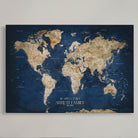 40183091-MGV-CV-36X24-Custom Framed World Map Canvas Print – Personalized Push Pin Travel Tracker Gift for Couples, Weddings, or Anniversary Celebrations