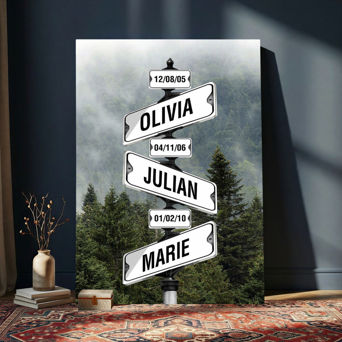 78367502-_Poster-30x20 - Personalized Street Sign Canvas Wall Art, Custom Family Names Signpost Print