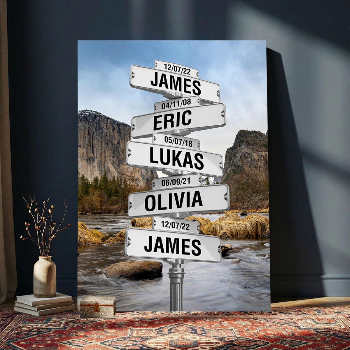 96475288-_Poster-30x20 - Personalized Street Sign Canvas Wall Art, Custom Family Names Signpost Print