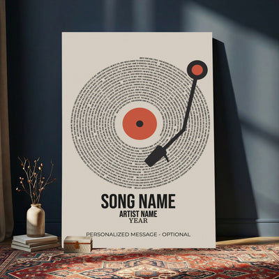 96475288Plak-_Poster-30x20 - Song Lyrics Record Canvas Print – Personalized Vinyl Style Photo Wall Art