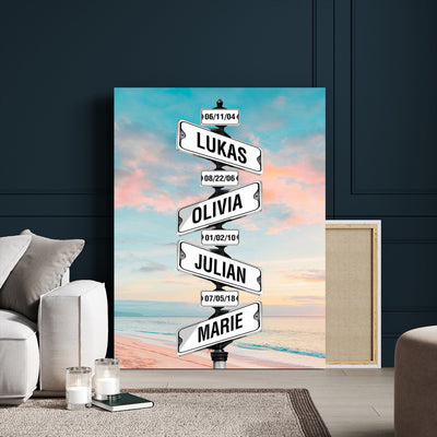 79027171-_Poster-30x20 - Personalized Street Sign Canvas Wall Art, Custom Family Names Signpost Print