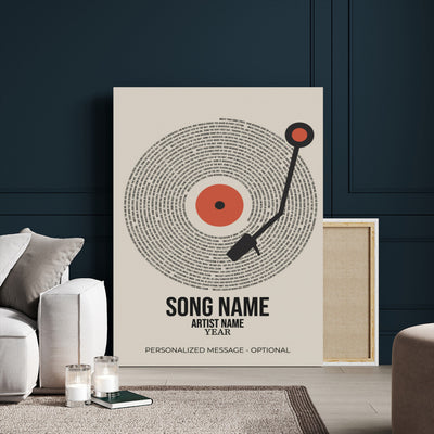 96475288Plak-_Poster-30x20 - Song Lyrics Record Canvas Print – Personalized Vinyl Style Photo Wall Art