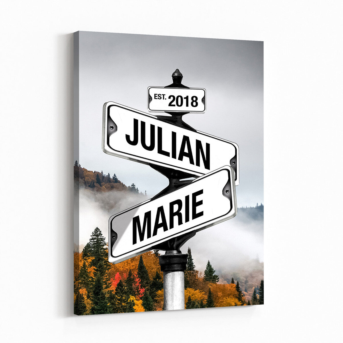 21375959-_Poster-30x20 - Personalized Street Sign Canvas Wall Art, Custom Family Names Signpost Print