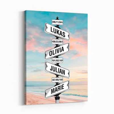 79027171-_Poster-30x20 - Personalized Street Sign Canvas Wall Art, Custom Family Names Signpost Print