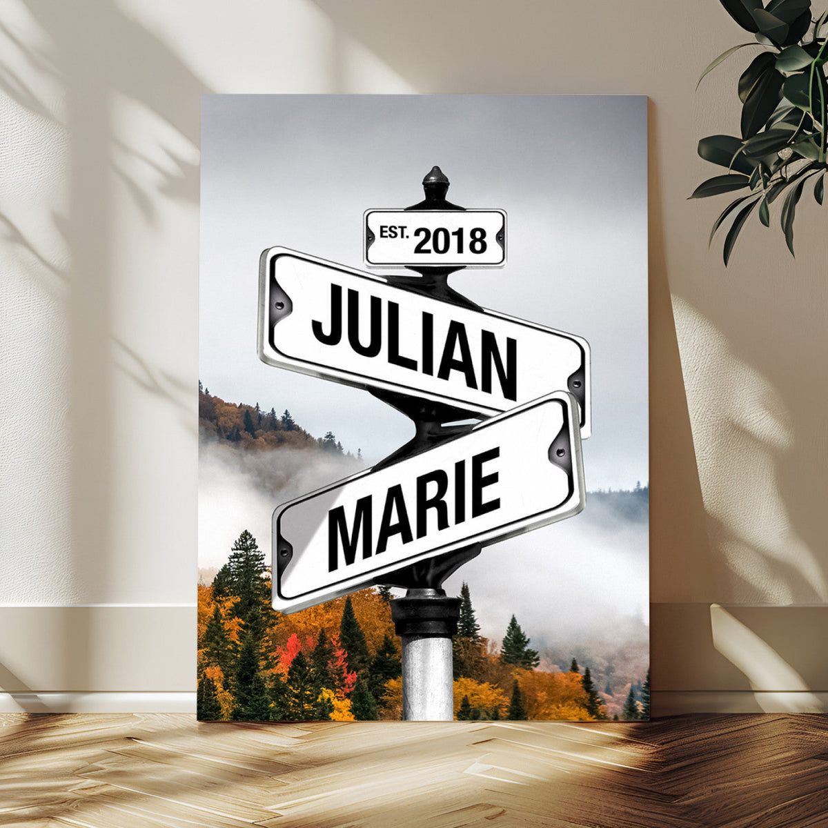 21375959-_Poster-30x20 - Personalized Street Sign Canvas Wall Art, Custom Family Names Signpost Print