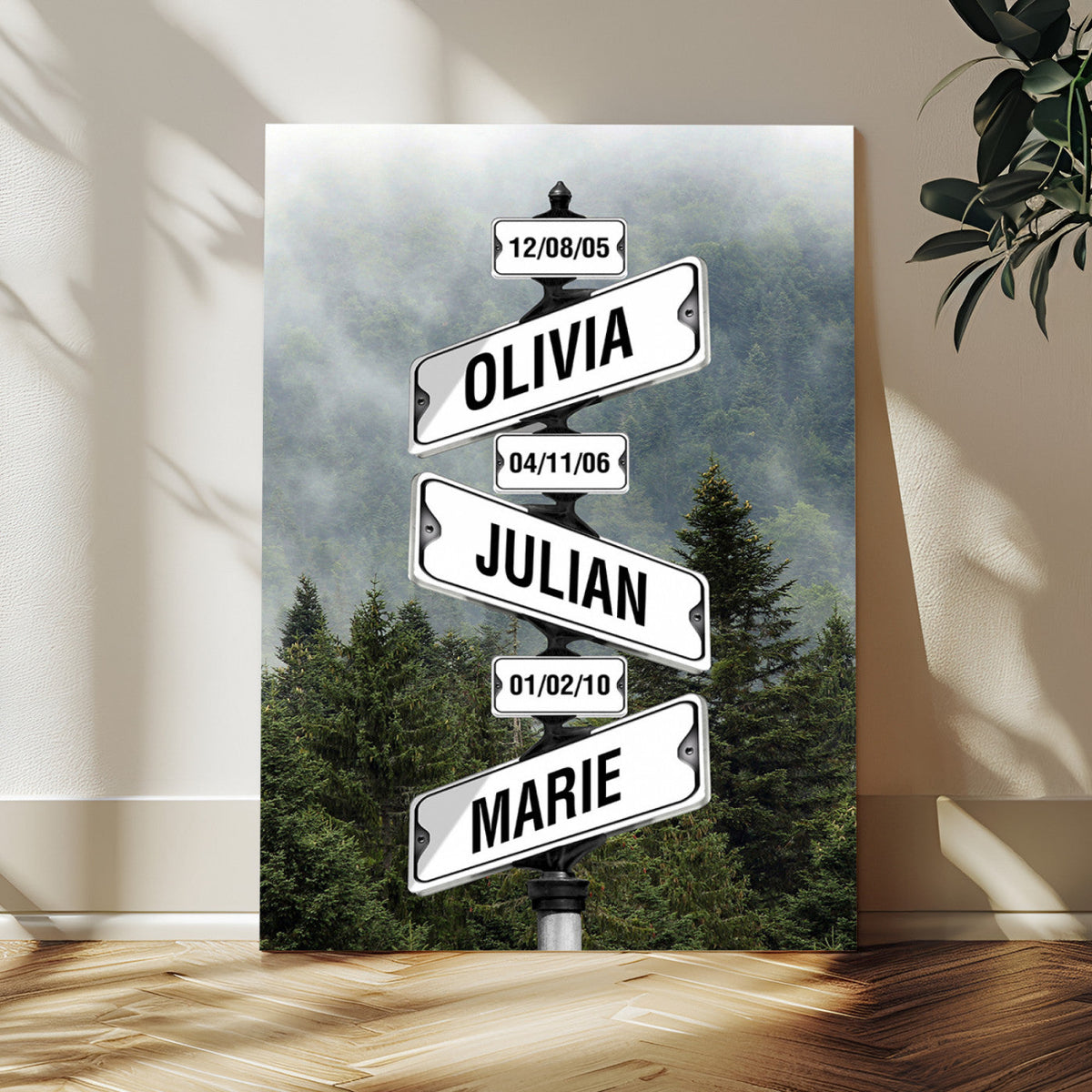 78367502-_Poster-30x20 - Personalized Street Sign Canvas Wall Art, Custom Family Names Signpost Print