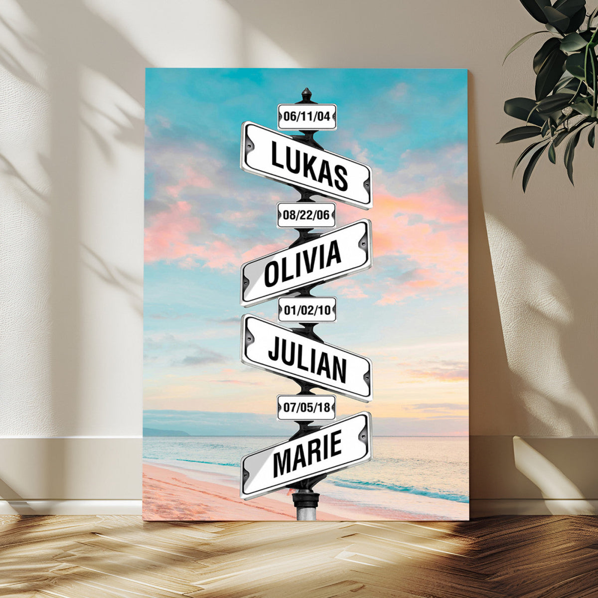 79027171-_Poster-30x20 - Personalized Street Sign Canvas Wall Art, Custom Family Names Signpost Print