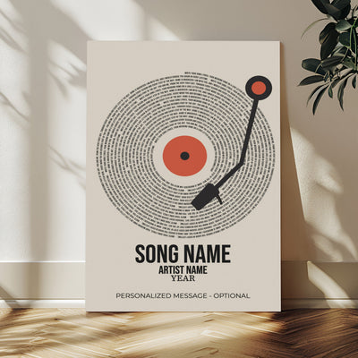 96475288Plak-_Poster-30x20 - Song Lyrics Record Canvas Print – Personalized Vinyl Style Photo Wall Art
