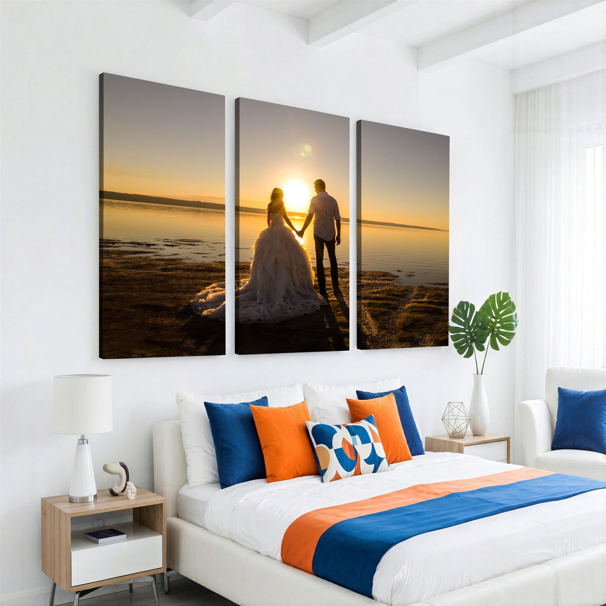 CSTM911-MGV-CV-48X32-3P - Personalized Custom Wall Art, Create Your Own Photo Canvas Print, 3 Panel Set