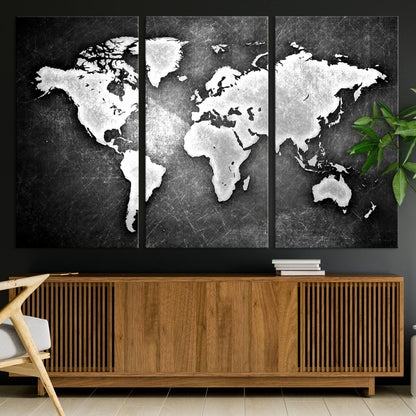 34390-MGV-CV-36X24-World Map Wall Art Canvas Print – Framed Wall Art for Anniversary Gift or Home Adventure Decor