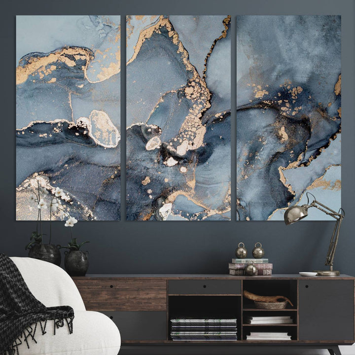 Multipanel Marble Fluid Effect Wall Art Abstract Canvas Wall Art Print