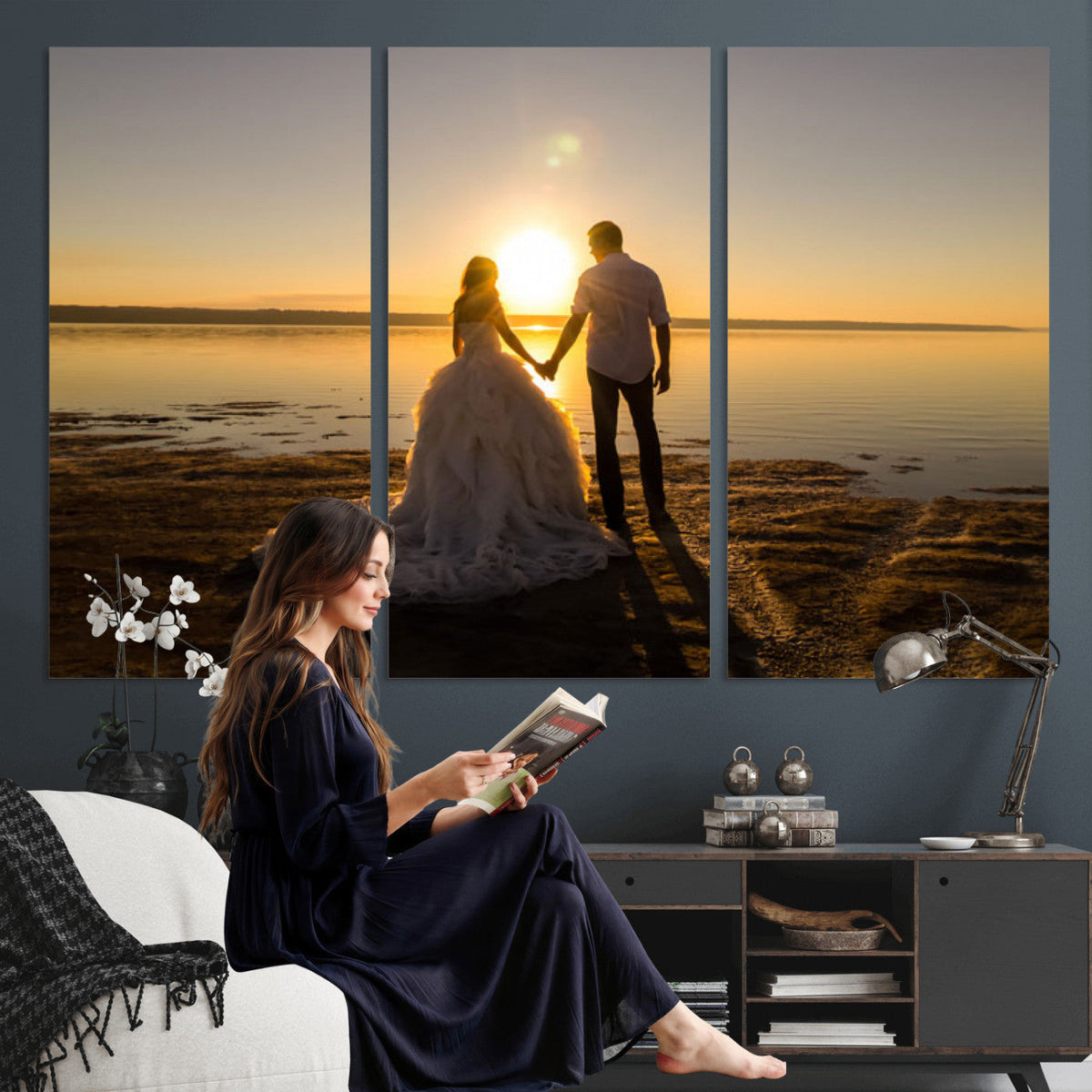 CSTM911-MGV-CV-48X32-3P - Personalized Custom Wall Art, Create Your Own Photo Canvas Print, 3 Panel Set
