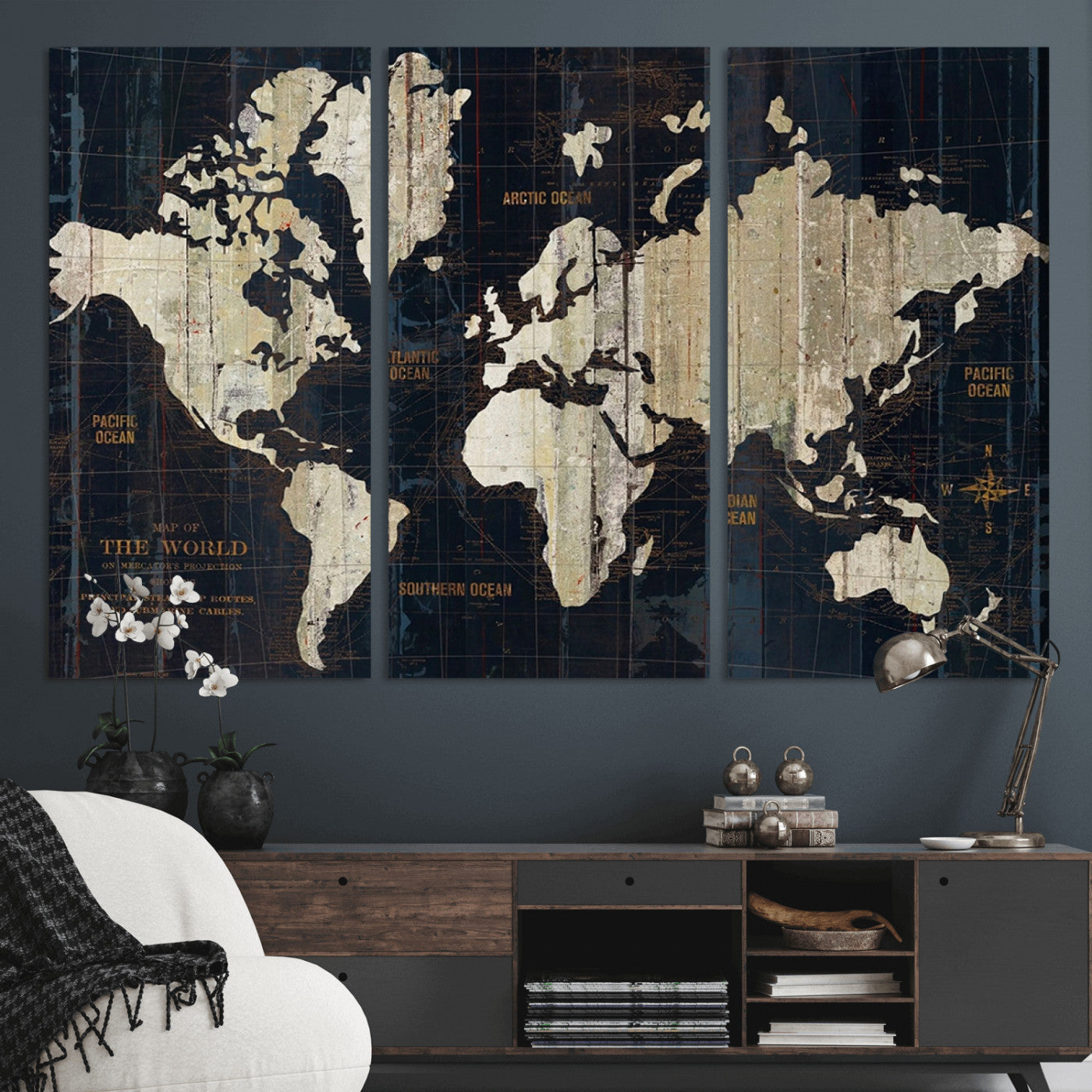 Push Pin World Map Canvas Print – Framed Wall Art for Couples to Track Their Travels – Anniversary Gift or Home Adventure Decor