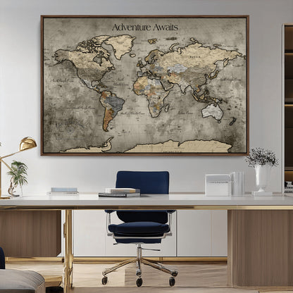 60740187-MGV-CV-36X24-Tree Rings Wall Art Canvas Print, Framed Wood Texture Art Picture Print, Blue Grain Perfect Rustic Modern Decor Artwork, Wood Texture Wall