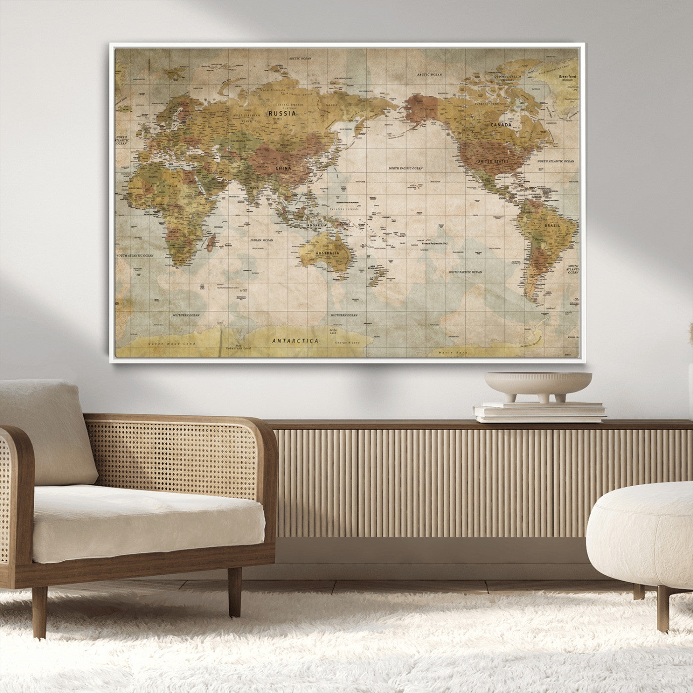 73306535-MGV-FC-36X24_White-Custom Push Pin World Map Wall Canvas Print – Personalized Travel Tracker for Anniversy Gift – Framed Custom Quotie Canvas for Home Office Decor