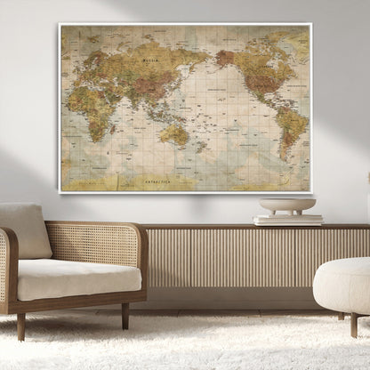 73306535-MGV-FC-36X24_White-Custom Push Pin World Map Wall Canvas Print – Personalized Travel Tracker for Anniversy Gift – Framed Custom Quotie Canvas for Home Office Decor