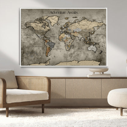 60740187-MGV-FC-36X24_White-Tree Rings Wall Art Canvas Print, Framed Wood Texture Art Picture Print, Blue Grain Perfect Rustic Modern Decor Artwork, Wood Texture Wall