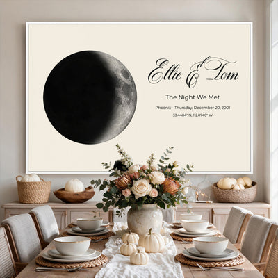CSTM914MOON-MGV-CV-36X24 - Moon Phase Canvas Print – Personalized Moon from the Night You Met Wall Art