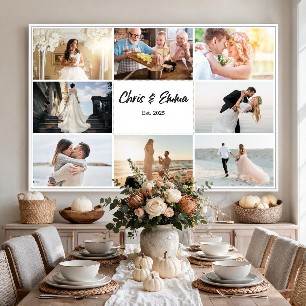 CSTM914ANIDD-MGV-CV-36X24 - Custom Photo Framed Canvas Wall Art, Personalized Picture Print