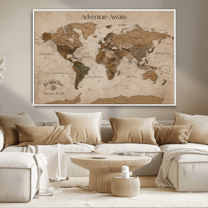 81121837-MGV-CV-36X24-Texas Longhorn Wall Art Canvas Print, Framed Western Rustic Art Picture Print, Farmhouse Decor Perfect Rustic Farmhouse Decor Artwork