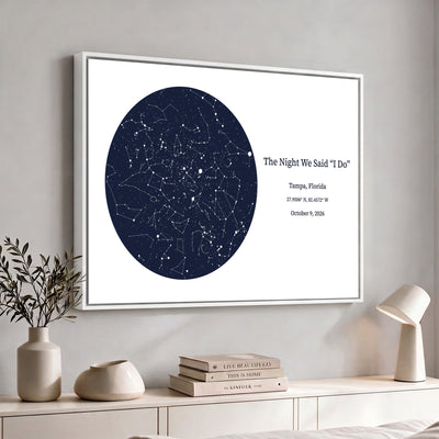CSTM914STR-MGV-CV-36X24 - Custom Star Map Canvas Print – Personalized Night Sky Wall Art by Date and Location
