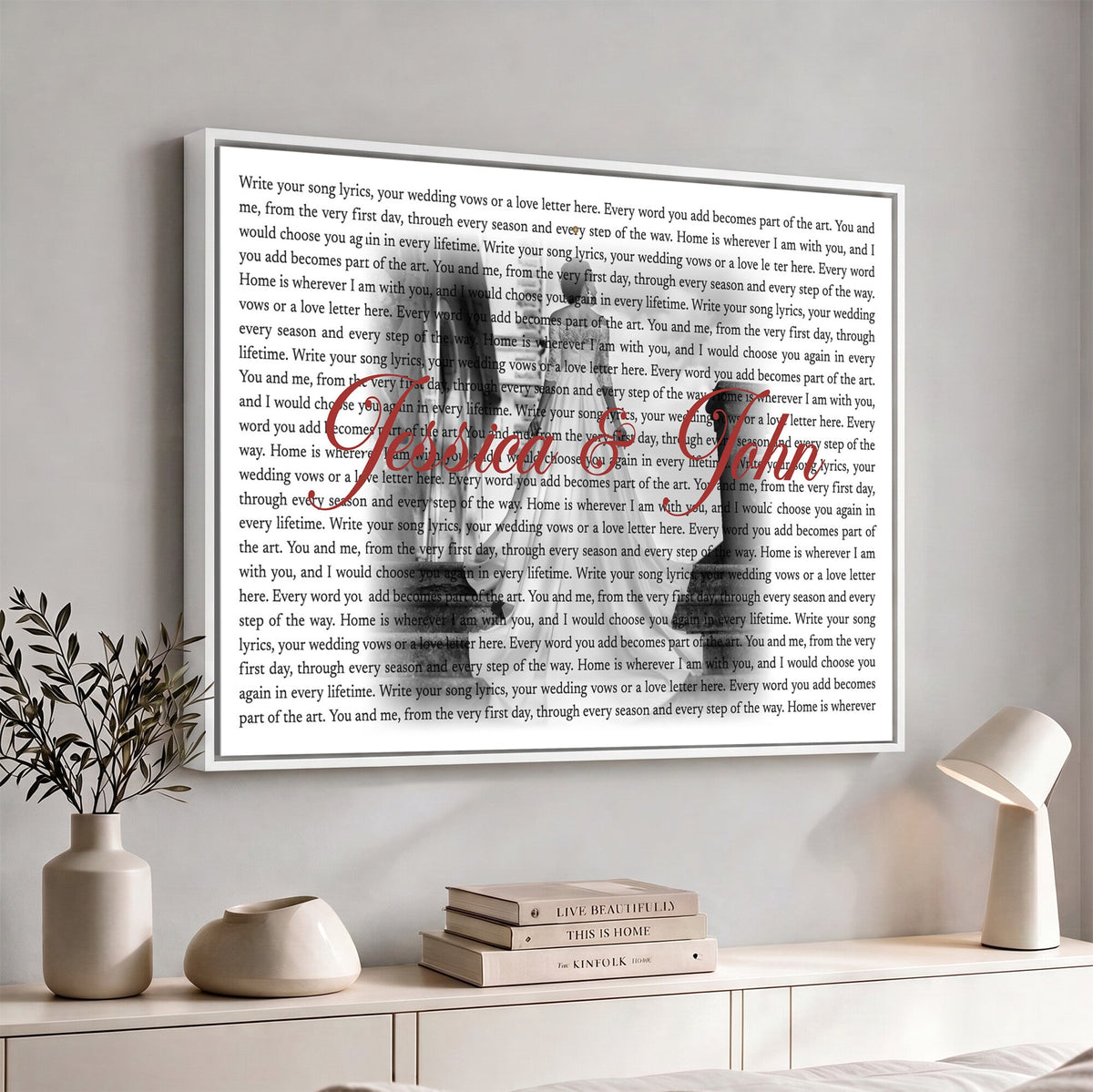 CSTM914LIRIK-MGV-CV-36X24 - Song Lyrics over Photo Canvas Print – Personalized Wedding Song and Photo Wall Art