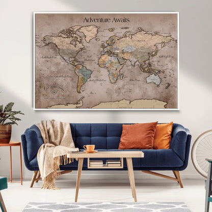 30557812-MGV-CV-36X24-Framed Abstract Tree Ring Wall Art Print, Natural Rustic Wood Texture Canvas Print, Wood Tree Stump Farmhouse, Log Cabin Wooden House Decor