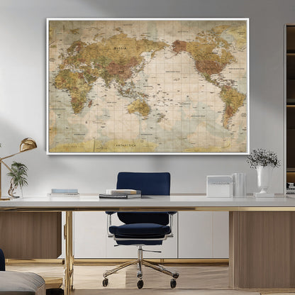73306535-MGV-CV-36X24-Custom Push Pin World Map Wall Canvas Print – Personalized Travel Tracker for Anniversy Gift – Framed Custom Quotie Canvas for Home Office Decor