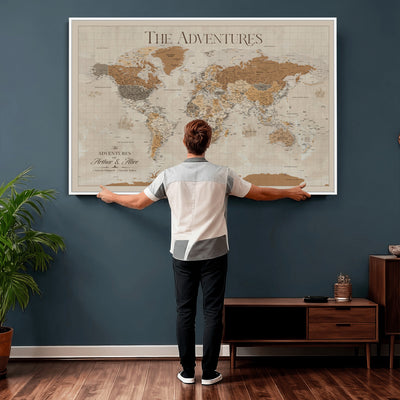 57738274-MGV-CV-36X24 - Custom Push Pin World Map Wall Art Canvas Print | Personalized Travel Tracker - NEWMAP-10