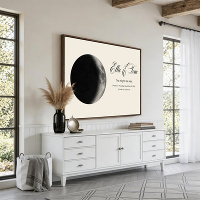 CSTM914MOON-MGV-CV-36X24 - Moon Phase Canvas Print – Personalized Moon from the Night You Met Wall Art