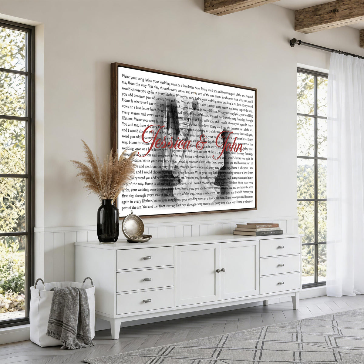 CSTM914LIRIK-MGV-CV-36X24 - Song Lyrics over Photo Canvas Print – Personalized Wedding Song and Photo Wall Art