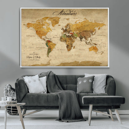 36249537-MGV-CV-36X24-Calm Earthy Aesthetic Wall Art Canvas Print, Arid Terrain Decor Print, Framed Joshua Tree Art Print, Large Monochrome Desert Scene Printing,