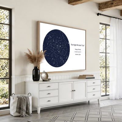 CSTM914STR-MGV-CV-36X24 - Custom Star Map Canvas Print – Personalized Night Sky Wall Art by Date and Location