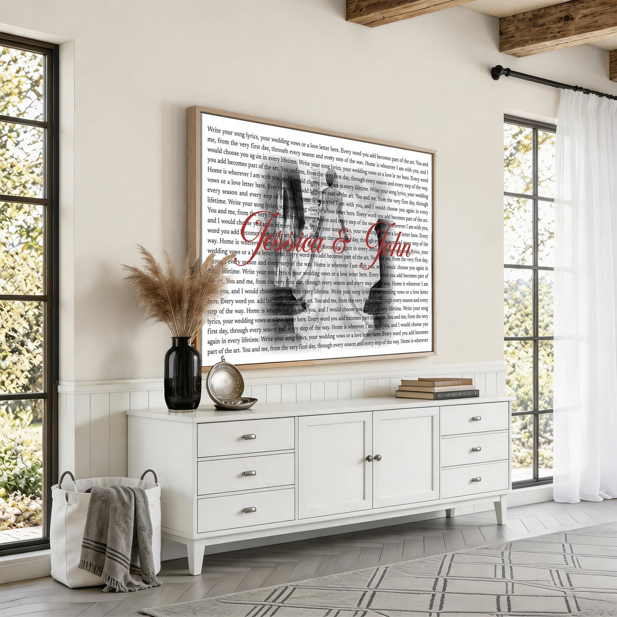 CSTM914LIRIK-MGV-CV-36X24 - Song Lyrics over Photo Canvas Print – Personalized Wedding Song and Photo Wall Art