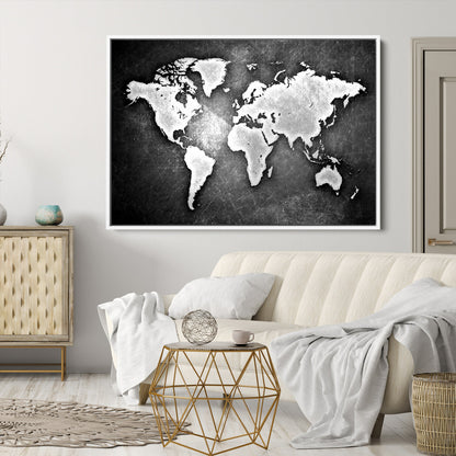 34390-MGV-CV-36X24-World Map Wall Art Canvas Print – Framed Wall Art for Anniversary Gift or Home Adventure Decor