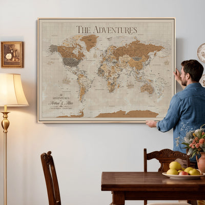 57738274-MGV-CV-36X24 - Custom Push Pin World Map Wall Art Canvas Print | Personalized Travel Tracker - NEWMAP-10