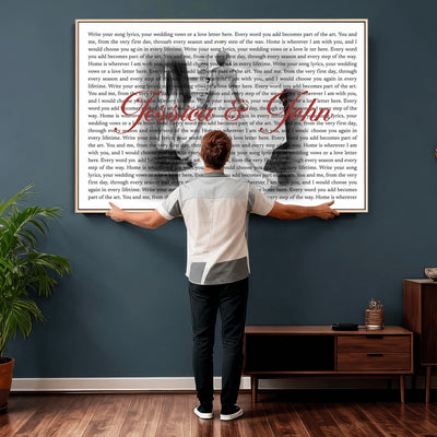 CSTM914LIRIK-MGV-CV-36X24 - Song Lyrics over Photo Canvas Print – Personalized Wedding Song and Photo Wall Art