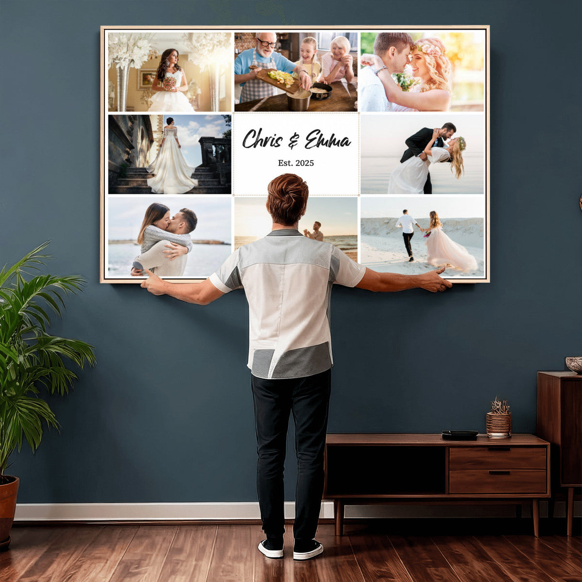 CSTM914ANIDD-MGV-CV-36X24 - Custom Photo Framed Canvas Wall Art, Personalized Picture Print