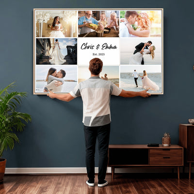CSTM914ANIDD-MGV-CV-36X24 - Custom Photo Framed Canvas Wall Art, Personalized Picture Print