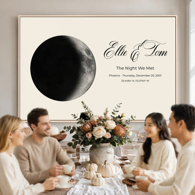 CSTM914MOON-MGV-CV-36X24 - Moon Phase Canvas Print – Personalized Moon from the Night You Met Wall Art