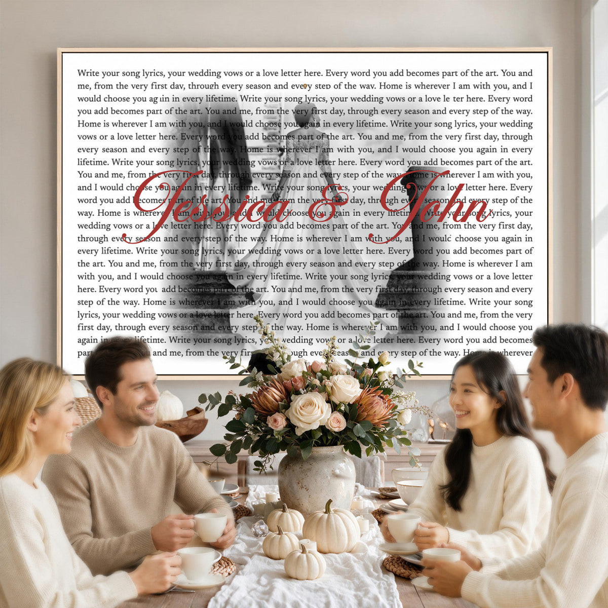 CSTM914LIRIK-MGV-CV-36X24 - Song Lyrics over Photo Canvas Print – Personalized Wedding Song and Photo Wall Art