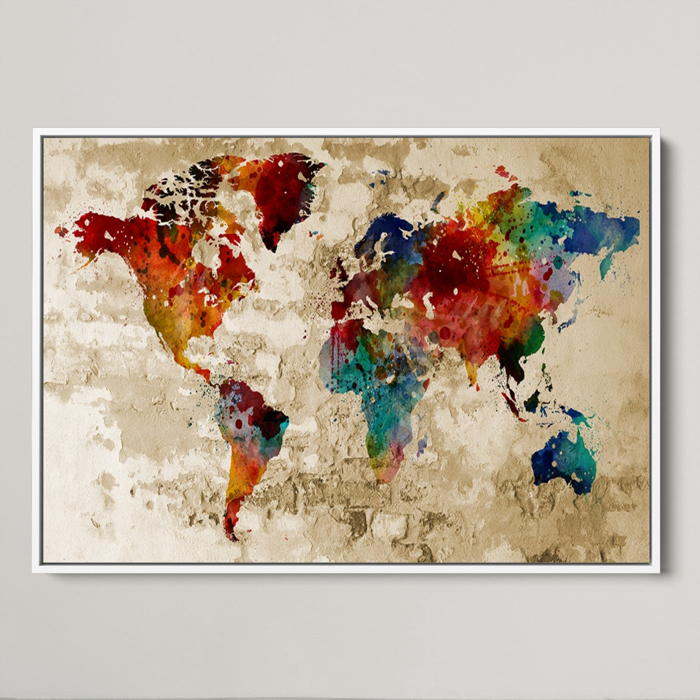 Push Pin World Map Canvas Print – Framed Wall Art for Couples to Track Their Travels – Anniversary Gift or Home Adventure Decor