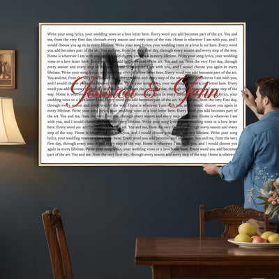 CSTM914LIRIK-MGV-CV-36X24 - Song Lyrics over Photo Canvas Print – Personalized Wedding Song and Photo Wall Art