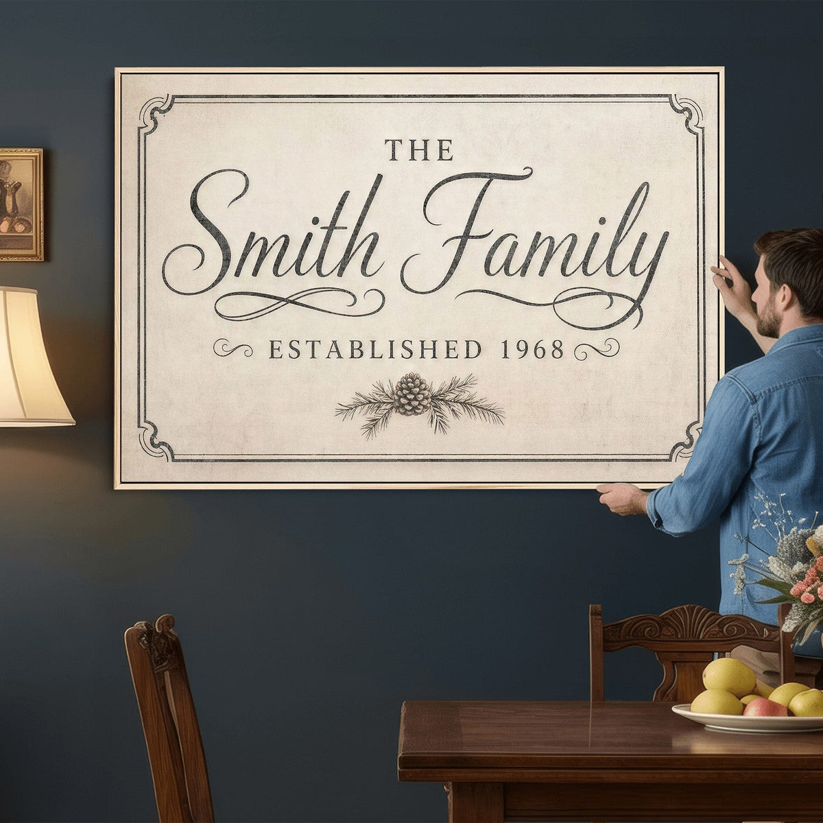 Family name established sign as a wedding or anniversary gift
