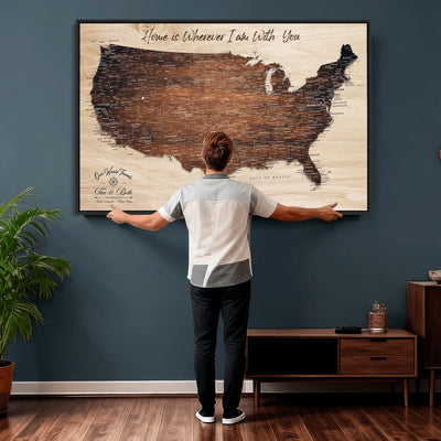 16274332-_Poster-30x20 - Personalized USA Push Pin Travel Map Canvas for Adventure Wall Decor
