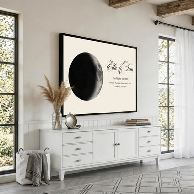 CSTM914MOON-MGV-CV-36X24 - Moon Phase Canvas Print – Personalized Moon from the Night You Met Wall Art