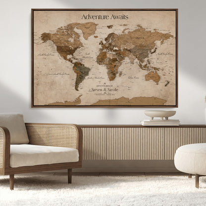 26070282-MGV-CV-36X24-Personalized World Map Wall Art Canvas Print - Customizable Wall Art Map Print